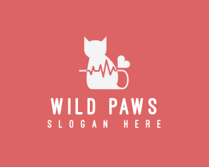 Cat Veterinary Clinic Pulse logo design