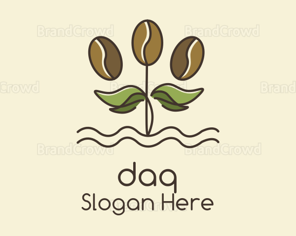 Coffee Bean Plant Logo