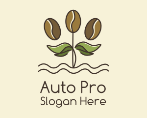 Americano - Coffee Bean Plant logo design