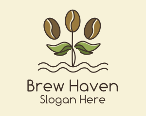 Coffee Bean Plant logo design