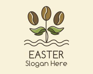 Hot Drinks - Coffee Bean Plant logo design