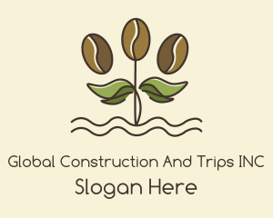Harvest - Coffee Bean Plant logo design