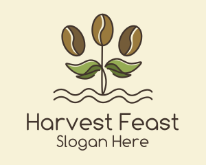 Coffee Bean Plant logo design