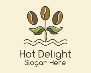 Coffee Bean Plant logo design