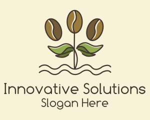 Brew - Coffee Bean Plant logo design