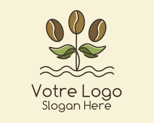 Bean - Coffee Bean Plant logo design