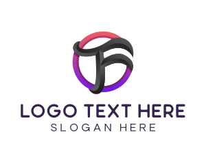 League - Generic 3D Circle Letter F logo design