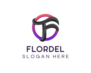 Generic 3D Circle Letter F logo design