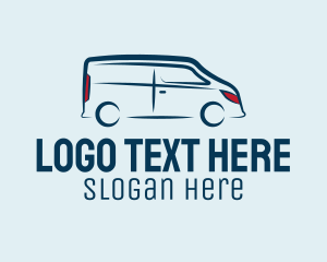 Van For Hire - Blue Van Bus logo design