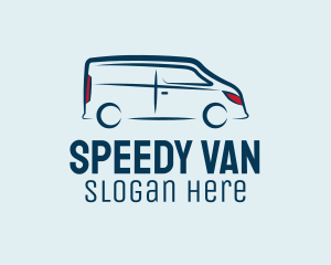 Van - Blue Van Bus logo design