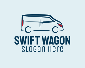 Wagon - Blue Van Bus logo design