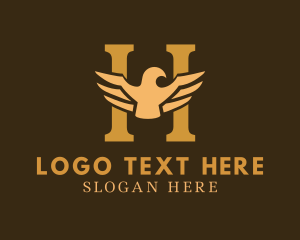 Letter - Animal Eagle Letter H logo design