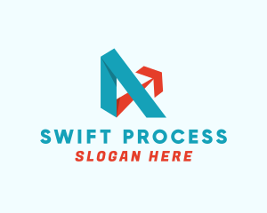 Processing - Finance Management Arrow Letter A logo design