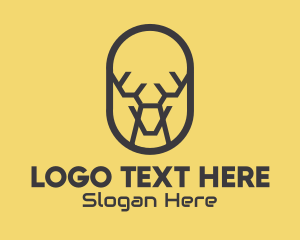 Deer - Tech Polygon Reindeer logo design