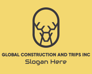 Bar - Tech Polygon Reindeer logo design