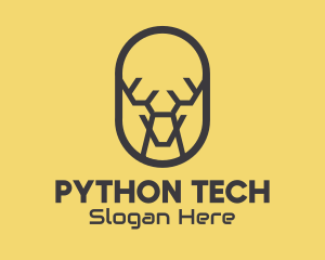 Tech Polygon Reindeer logo design