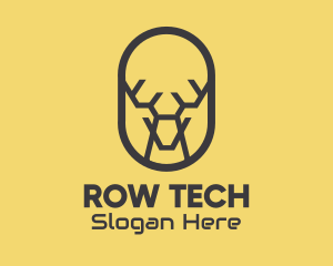 Tech Polygon Reindeer logo design