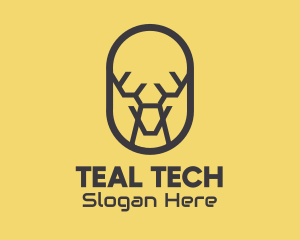 Tech Polygon Reindeer logo design