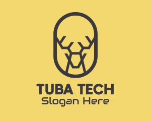 Tech Polygon Reindeer logo design