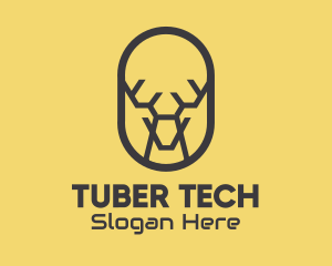Tech Polygon Reindeer logo design