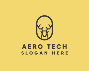 Tech Polygon Reindeer logo design