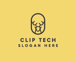 Tech Polygon Reindeer logo design