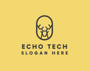 Tech Polygon Reindeer logo design