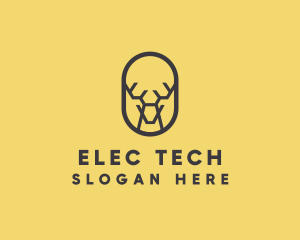 Tech Polygon Reindeer logo design