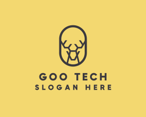 Tech Polygon Reindeer logo design