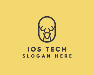 Tech Polygon Reindeer logo design