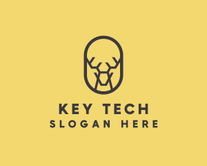 Tech Polygon Reindeer logo design