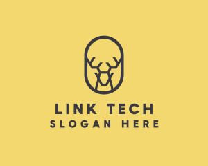 Tech Polygon Reindeer logo design