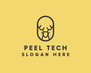 Tech Polygon Reindeer logo design