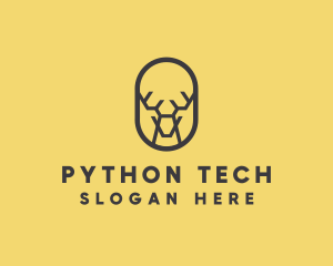 Tech Polygon Reindeer logo design