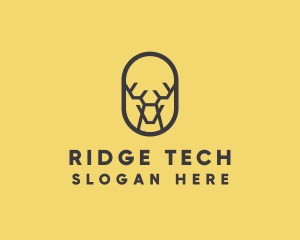 Tech Polygon Reindeer logo design