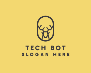 Tech Polygon Reindeer logo design