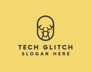 Tech Polygon Reindeer logo design