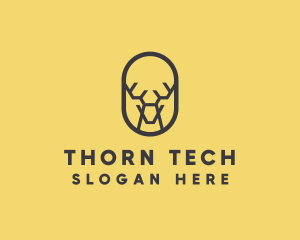 Tech Polygon Reindeer logo design