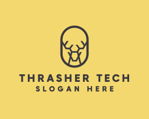 Tech Polygon Reindeer logo design