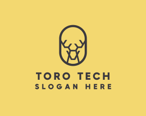 Tech Polygon Reindeer logo design