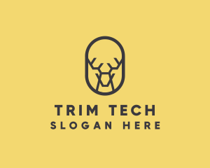 Tech Polygon Reindeer logo design