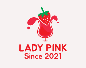 Juice Stand - Strawberry Cocktail Glass logo design