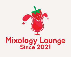 Cocktail - Strawberry Cocktail Glass logo design