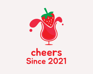 Fresh - Strawberry Cocktail Glass logo design