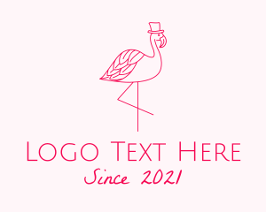 Fashion Brand - Pink Flamingo Hat logo design