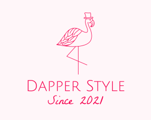 Dapper - Pink Flamingo Hat logo design