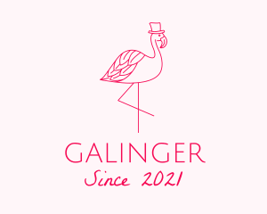 Hat - Pink Flamingo Hat logo design