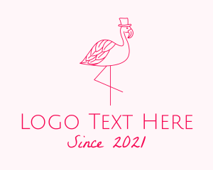 Flamingo - Pink Flamingo Hat logo design