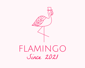 Pink Flamingo Hat logo design