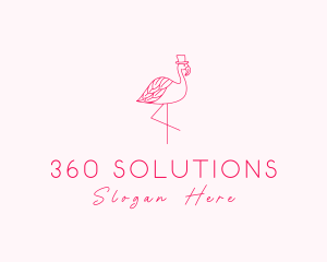 Pink Flamingo Hat logo design